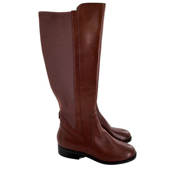 Cole Haan Noelle Riding Boots 5.5 Brown NWOT Leather Tall Knee High Academia - Picture 8 of 12